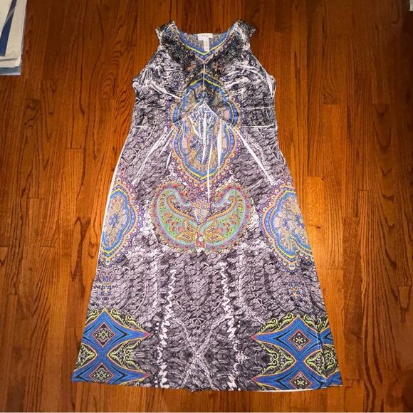 STYLE & CO. Multicolor Paisley Tribal Print Maxi Dress 3X - Picture 1 of 6